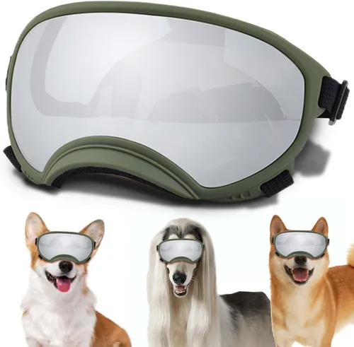 Miniatura 22 de Gafas de sol grandes para perros con correa ajustable, protección UV, a prueba de victorias, adecuadas para perros medianos y medianos