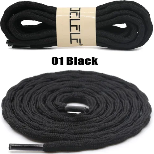 Miniatura 2 de DELELE - 2 pares de cordones redondos para tenis, con tejido cruzado y ondulado, resistentes y antideslizantes, duraderos, para montañismo