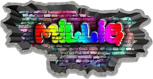 Miniatura 17 de Calcomanía de pared de graffiti con borde de hormigón profundo, calcomanía de vinilo personalizada (MYS107-S)