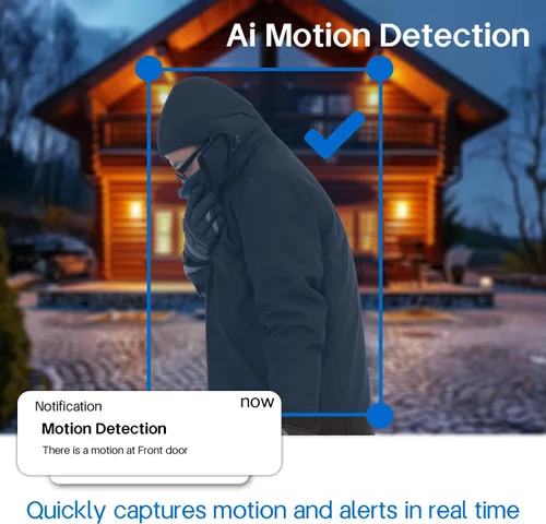 Miniatura 4 de Cámara de timbre de video 2K inalámbrica con visión de cuerpo completo y detección de inteligencia artificial, visión nocturna, alertas