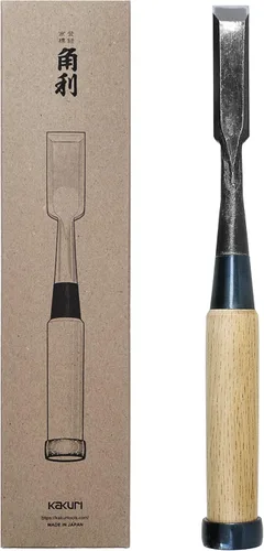 KAKURI Cincel de madera japonés para carpintería 5/8" (15 mm), fabricado en Japón, cincel de madera profesional Oire Nomi (forjado a mano), hoja de