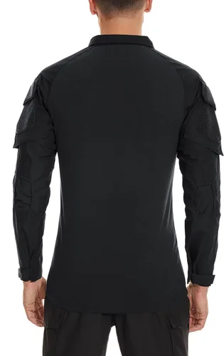 Miniatura 4 de TACVASEN Camisa táctica de manga larga para hombre, con cremallera de 1/4, con bolsillos, para paintball, militar, Airsoft, transpirable