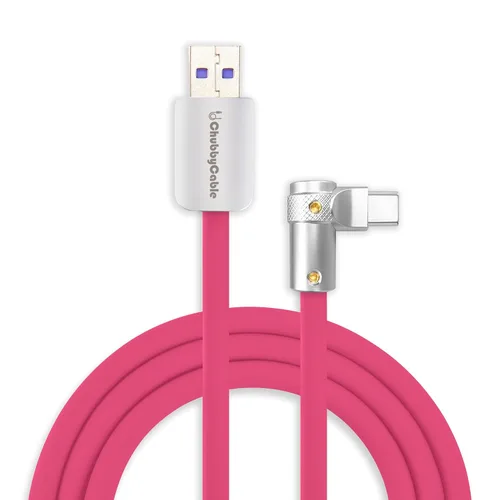 Miniatura 11 de chubbycable FlexElbow - Cable de carga rápida de 90 grados y 240 W, cable USB C en ángulo recto, cable de carga de silicona compatible con iPhone