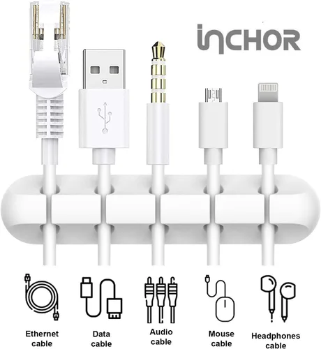 Miniatura 3 de INCHOR - Clips para cables, organizador de cables para escritorio, clips de cable de carga, organizador de cables para mesita de noche, organizador