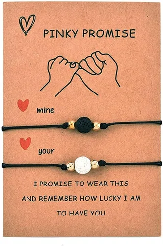 YALLNASL Regalo de aniversario de Navidad para parejas, amigos, pulseras de amistad a juego para marido, esposa, mejores amigos, juego de pulseras