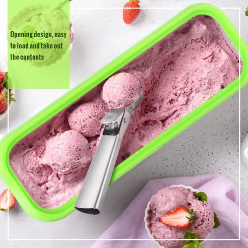 Miniatura 4 de Rtteri 6 recipientes de helado de 1.59 cuartos de galón con 2 cucharas de servir, 1 rollo de calcomanías tapas, recipientes reutilizables
