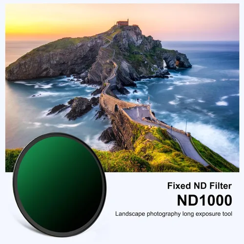 Miniatura 2 de Filtro ND 1000 de 2.835 in, filtro de densidad neutra fija de 10 paradas para lentes de cámara, revestimiento multiresistente de 30 capas, vidrio