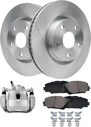 Miniatura 17 de Detroit Axle - Rotores de freno para Jeep Compass 2015-2022 Renegade 2016-2022 Fiat 500X 2016-2022, 2018, 2019, 2020, 2021. Reemplazo de rotores