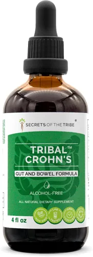 Tribal Crohn - Tintura de glicerita sin alcohol, olmo resbaladizo, perejil, malvavisco, cúrcuma, incienso, té verde. Extracto de hierbas fórmula