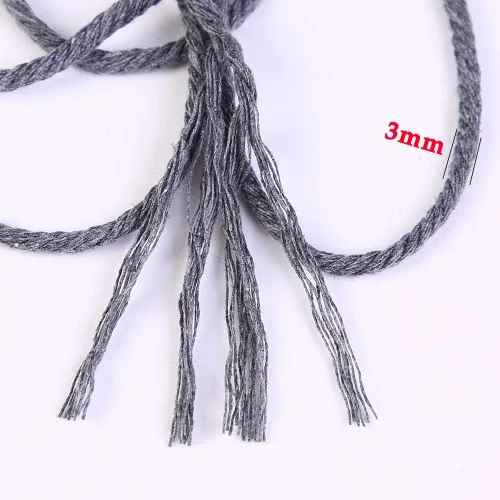 Miniatura 3 de Cuerda de macramé gris de 3mm x 109 yardas, cuerda de algodón de colores, cuerda para manualidades, cuerda de algodón colorida para colgar