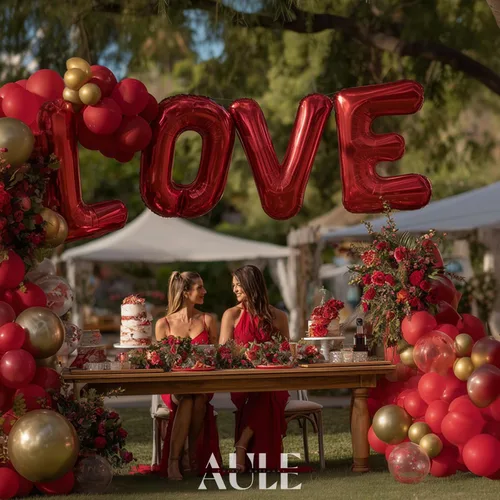 Miniatura 4 de AULE Globos de helio con letra roja S, de 40 pulgadas, grandes, gigantes, de lámina de mylar, rojos, para decoraciones de cumpleaños, aniversarios