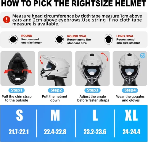 Miniatura 8 de TRIANGLE - Cascos de motocicleta para adultos, para bicicleta de tierra, ATV, deportes duales, casco integral con visera tintada, aprobado por DOT