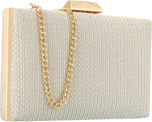 Bolso de mano dorado para mujer, bolso de noche para boda, fiesta, novia, baile de graduación, bolso de mano de hombro