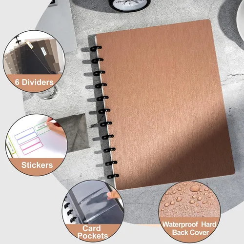 Miniatura 3 de Discbound - Cuaderno recargable de 5 materias de 8.6 x 12 pulgadas, diario en espiral personalizable con páginas extraíbles, planificador de 120 2