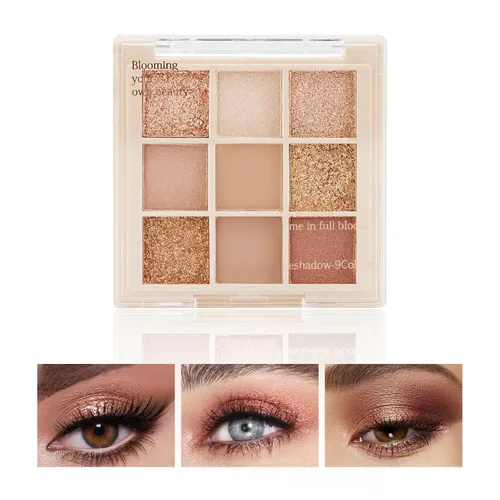 Miniatura 24 de Boobeen Paleta de sombras de ojos nude – maquillaje mate y brillante, polvo cremoso altamente pigmentado para sombra de ojos, crea un aspecto