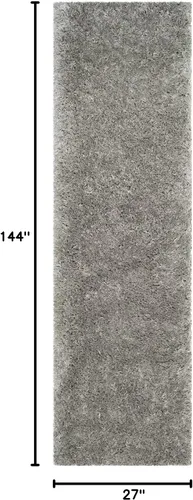 Miniatura 2 de SAFAVIEH Polar Shag Collection - Alfombra para pasillo, 2 pies 3 pulgadas x 12 pies, color plateado, diseño glamour sólido, no desprende pelusa