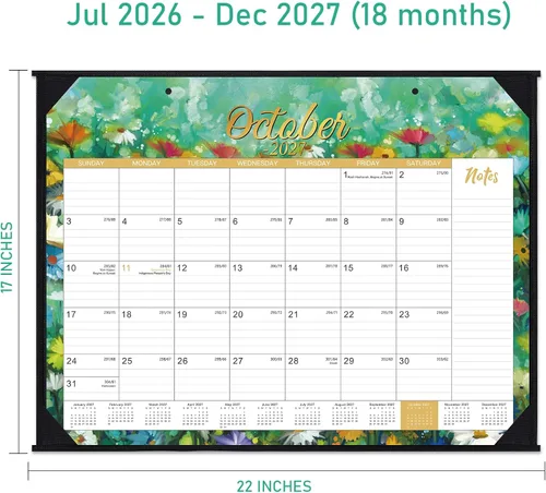 Miniatura 6 de Calendario de escritorio 2026-2027, calendario de escritorio grande 2026-2027, julio 2026 a diciembre 2027, 22 x 17 pulgadas, calendario grande