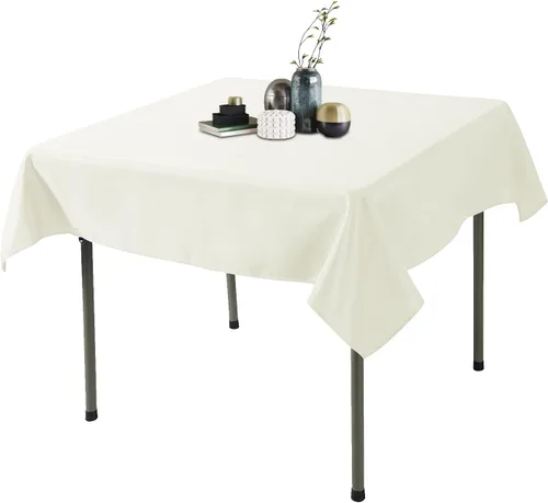 Miniatura 78 de Ascoza Paquete de 2 manteles rectangulares blancos de 60 x 84 pulgadas, tela de poliéster de 4 pies, para bodas, banquetes, restaurantes y fiestas