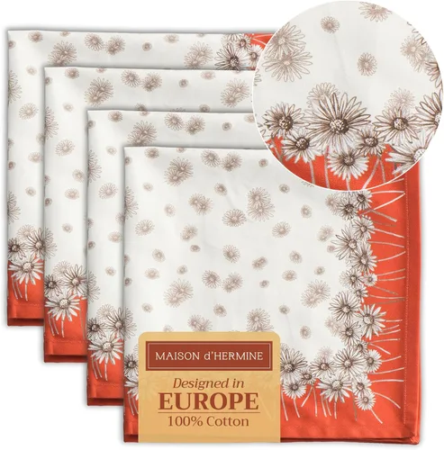 Miniatura 164 de Maison d' Hermine Happy Florals - Juego de 4 servilletas 100% algodón suave y cómodo perfectas para cenas familiares, bodas, fiestas de cóctel, 063