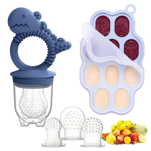 Moldes para paletas de leche materna para bebés y chupete de alimentador de frutas para bebés, bandeja de silicona para congelador de alimentos para