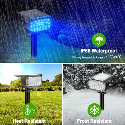 Miniatura 6 de LANSOW Focos solares para exteriores que cambian de color, [7 modos/8 unidades] Focos de paisaje de Navidad, luces solares impermeables