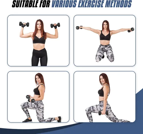 Miniatura 8 de MADOG - Juego de mancuernas hexagonales con revestimiento de neopreno antideslizante para equipo de gimnasio en casa, entrenamiento de fuerza