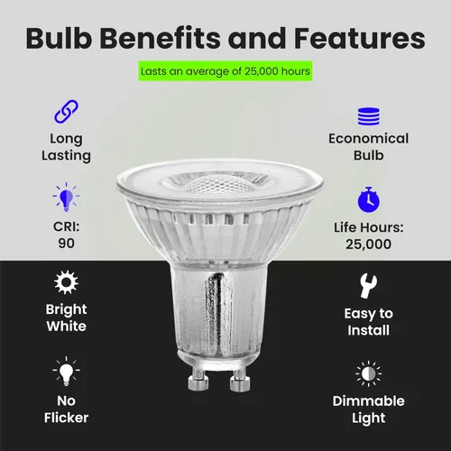 Miniatura 5 de Feit Electric Bombillas LED MR16 GU10, equivalente a 50 W, regulables, blanco brillante de 3000 K, bombillas de iluminación de riel de foco, mini