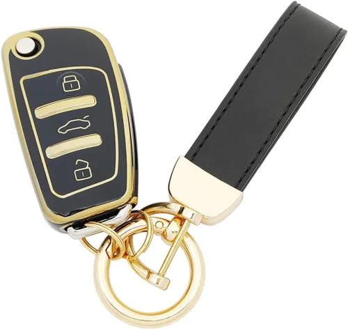 Miniatura 3 de Funda protectora de TPU suave de 360 grados compatible con Audi A1 A3 A4 A6 A8 TT Q7 S6 llavero