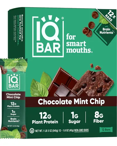 Miniatura 31 de IQBAR - Barras de proteínas para el cerebro y el cuerpo a base de plantas - Banana y nuez - 24 unidades - Keto, veganas, bajas en carbohidratos