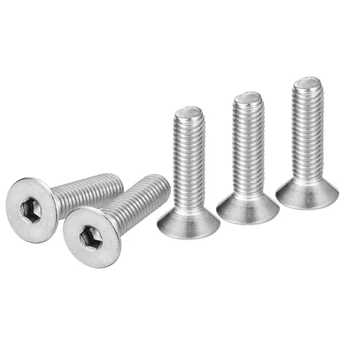 Miniatura 13 de DTGN Tornillos de cabeza plana M3-0.020 x 1.378 in, paquete de 50 tornillos de cabeza plana de acero inoxidable 304, rosca completa, pernos