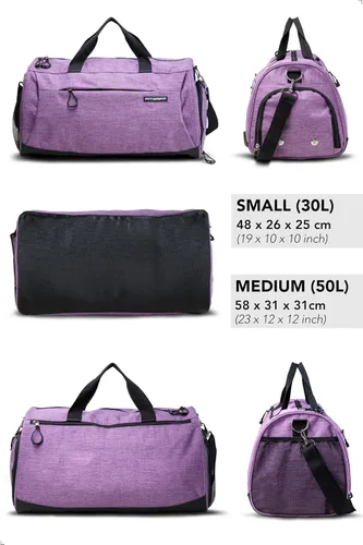 Miniatura 6 de Fitgriff Bolsa de gimnasio V1 para hombres y mujeres con compartimento para zapatos y artículos húmedos, bolsa de lona para viajes, deportes