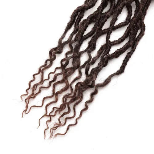 Miniatura 6 de 8 paquetes de cabello de ganchillo suaves con extremos rizados, de 24 pulgadas, trenzas de ganchillo de imitación de diosa de 24 pulgadas, trenzas