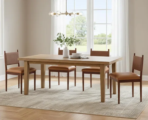 Miniatura 10 de CIMOTA Juego de 2 sillas de comedor modernas, sillas de comedor tapizadas de mediados de siglo con respaldo tejido, sillas de cocina sin brazos