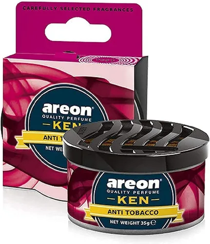 AREON Ken - Ambientador para automóvil, aroma antitabaco, fragancia de larga duración, desodorante fragante portátil con salida de olor ajustable,
