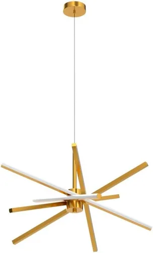 Miniatura 4 de Lámpara de araña Sputnik moderna de techo LED dorada de 82W, luz colgante de montaje empotrado, lámparas de araña para comedor, luminarias sobre 5