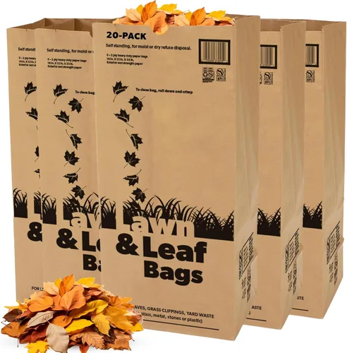Miniatura 10 de Bolsas Duro 21089 2 bolsas para césped y hojas, 50 lb, 16 en largo x 12 en ancho x 35 en diámetro, papel, kraft, (Paquete de 5)