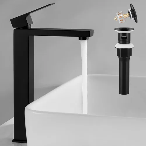 Miniatura 17 de KES - Grifo para lavabo de baño con mando único en acero inoxidable, versión regular o alta de SUS 304 - L3156ABLF-P Oro cepillado