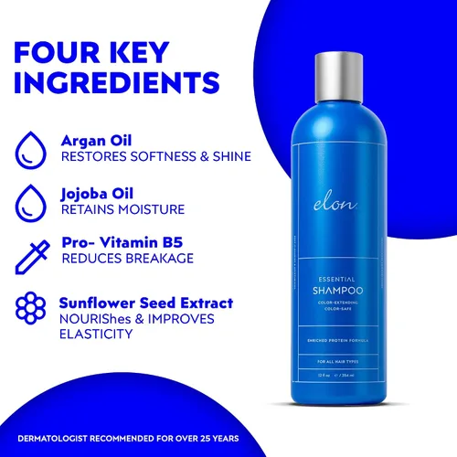 Miniatura 2 de Elon Set de champú y acondicionador sin sulfato (12 onzas) – Champú para cabello teñido para extender el color – Acondicionador para el cabello seco