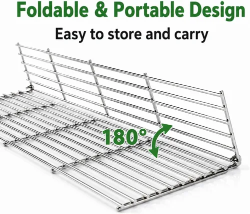 Miniatura 4 de GRISUN Rejilla de calentamiento plegable para parrilla de pellets Pit Boss 700FB, estante de calentamiento superior de acero inoxidable para Pit