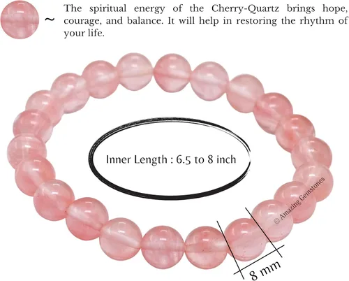 Miniatura 878 de Amazing Gemstone Pulsera de cristal para mujeres y hombres, pulsera de cristal curativo de protección, pulsera elástica con cuentas de piedras