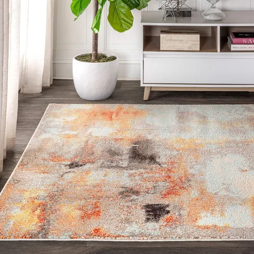 Miniatura 3 de JONATHAN Y Alfombra de Área Interior Abstracta Moderna Vintage Crema/Naranja, 5x8, POP Contemporáneo, Transicional, Fácil Limpieza para Sala