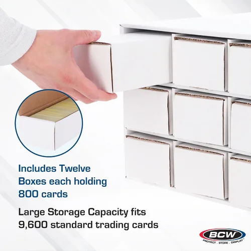 Miniatura 4 de BCW Unidad de almacenamiento de casa de tarjetas con 12 cajas de 800 unidades Capacidad para hasta 9600 tarjetas Organizador para tarjetas