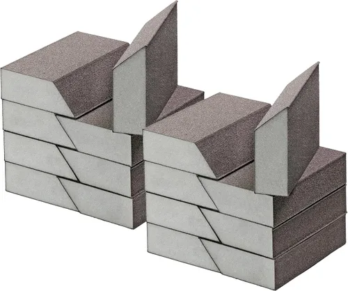 Miniatura 17 de Bloques de lijado en ángulo de grano 180, bloque de arena de esponja fina, lavable y reutilizable, bloque de papel de lija húmedo y seco