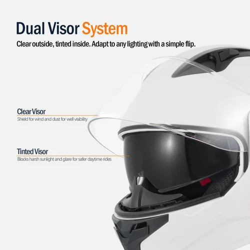Miniatura 4 de Casco modular de motocicleta, aprobado por DOT, ligero de cara completa, para cuatrimotos y motocross, de doble visera, protector solar