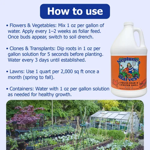 Miniatura 3 de Neptune's Harvest Fertilizante líquido multiusos orgánico de cangrejo y langosta (2-0-2) - Botella de 1 galón - Fertilizante de suelo rico