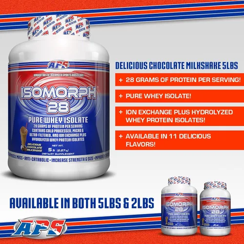 Miniatura 4 de APS Nutrition Isomorph 28 Proteína en polvo Aislado de suero puro Aislados prensados en frío, ultrafiltrados e intercambio iónico 0.99 oz
