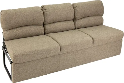 RecPro Sofá cama Jackknife de 72 pulgadas con consola desplegable | Tela de tela | 2 colores para elegir | Muebles para RV y cámper (tela de avena)