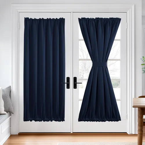 Miniatura 106 de Cortina térmica para puerta con bolsillo para barra, opacas, tratamiento de ventanas con ojales y ojales Deconovo 1 panel