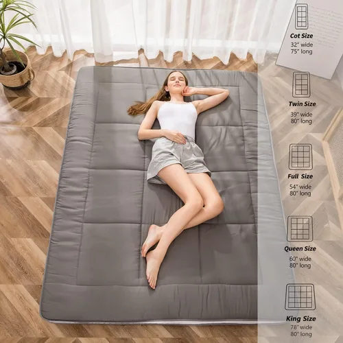 Miniatura 3 de MAXYOYO - Colchón tipo futón japonés, acolchado, para cama, extra grueso, plegable, transpirable, tumbona para el suelo, cama de invitados