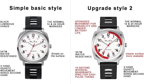 Miniatura 5 de Diaofendi Reloj de enfermera impermeable para profesionales médicos, mujeres y hombres, 24 horas con segunda mano, esfera militar fácil de leer